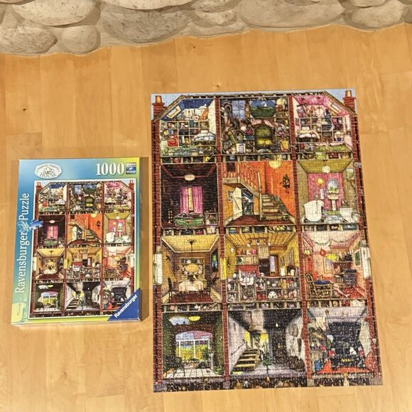 Ravensburger 1000pc Higgledy Piggledy House Collin T 2011 jigsaw puzzle COMPLETE - Picture 4 of 4